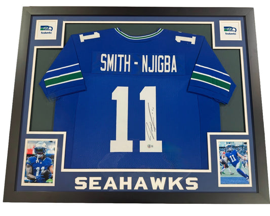Jaxon Smith Njigba Signed Framed Jersey #11 Seattle Seahawks Auto BAS COA