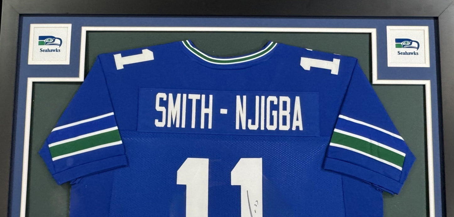Jaxon Smith Njigba Signed Framed Jersey #11 Seattle Seahawks Auto BAS COA