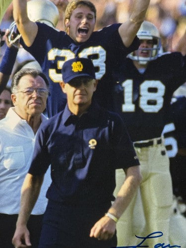 Lou Holtz Notre Dame Signed 16x20 Celebration Framed Ken Regan Photo Steiner Coa