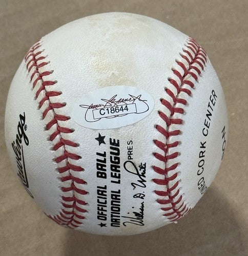 Hank Aaron Signed Official NL Baseball Mint Auto Braves Hof Jsa Coa W/card Case