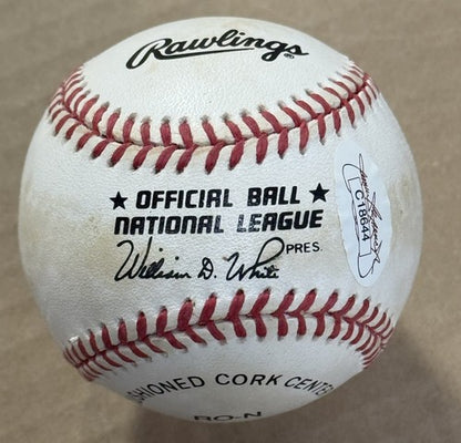 Hank Aaron Signed Official NL Baseball Mint Auto Braves Hof Jsa Coa W/card Case