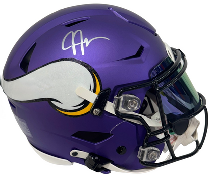 Justin Jefferson Signed SpeedFlex Authentic FS Helmet Visor Vikings Auto BAS COA