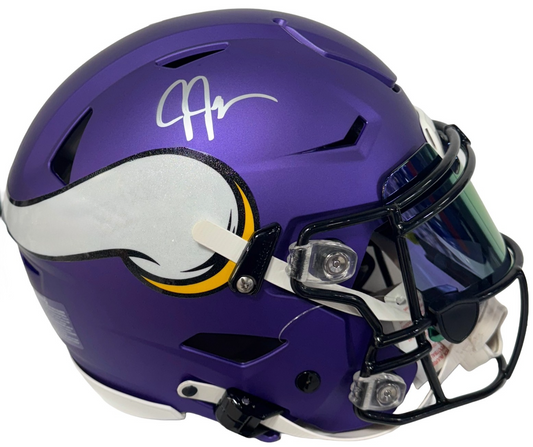 Justin Jefferson Signed SpeedFlex Authentic FS Helmet Visor Vikings Auto BAS COA
