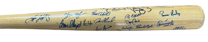 1998 Yankees Team Signed Bat /28 Auto Derek Jeter Rivera Torre Posada Goldin COA