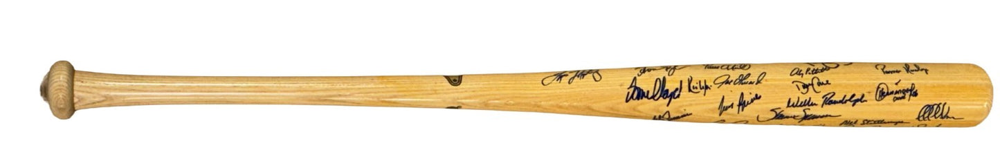 1998 Yankees Team Signed Bat /28 Auto Derek Jeter Rivera Torre Posada Goldin COA