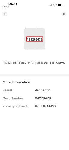 Willie Mays Signed 1996 Topps CERTIFIED Issue 1955 Bowman On Card Auto PSA Coa