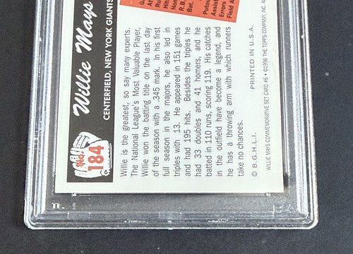 Willie Mays Signed 1996 Topps CERTIFIED Issue 1955 Bowman On Card Auto PSA Coa