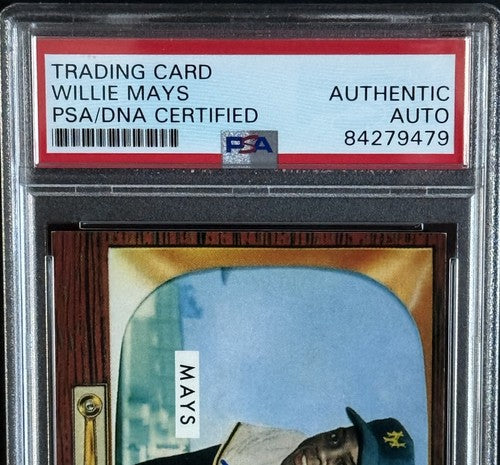 Willie Mays Signed 1996 Topps CERTIFIED Issue 1955 Bowman On Card Auto PSA Coa