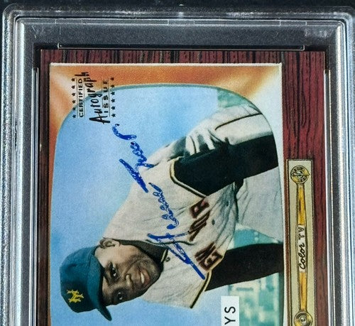 Willie Mays Signed 1996 Topps CERTIFIED Issue 1955 Bowman On Card Auto PSA Coa