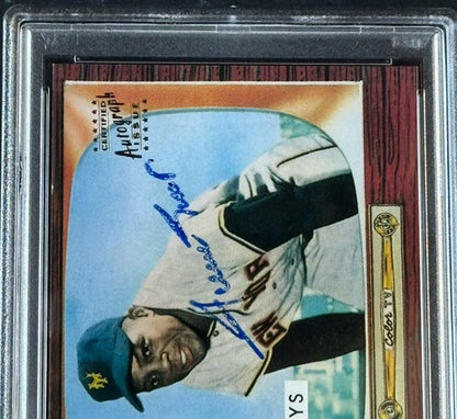 Willie Mays Signed 1996 Topps CERTIFIED Issue 1955 Bowman On Card Auto PSA Coa