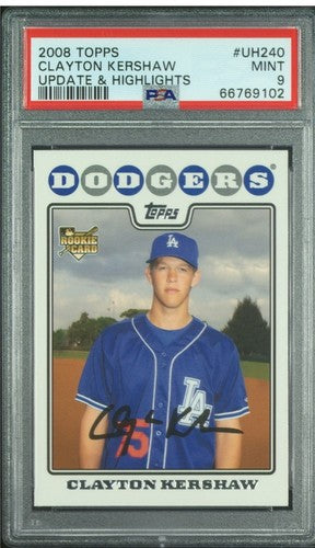 2008 Topps Update & Highlights: #UH240 Clayton Kershaw Rc PSA 9 MINT Rookie