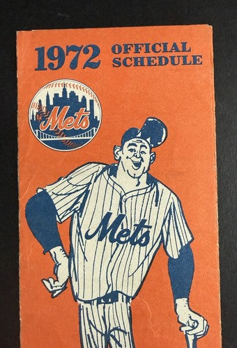 1972 New York Mets 8x3 Official Schedule Vintage Manufacturers Hanover Trust