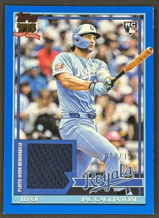 Topps 2026 Series 1 Jac Caglianone Rookie Patch /150 #91R-JCA KC Royals RC Mint