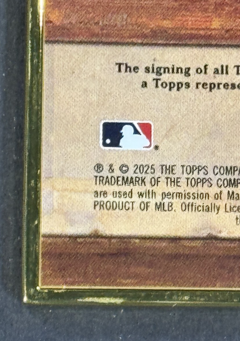 2025 Topps Gilded Gallery Of Gold Thomas Saggese Auto /25 RC St Louis Cardinals