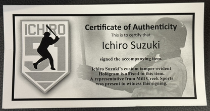 Ichiro Suzuki Signed MLB HOF Logo Baseball Mariners HOF 25 Autograph BAS COA
