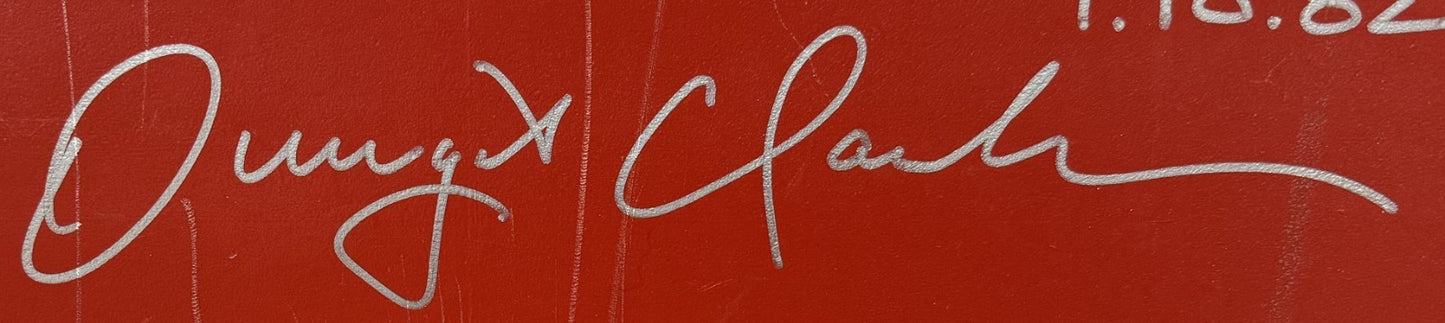 Joe Montana Dwight Clark Signed Seatback "The Catch" insc Auto Fanatics SF 49ers