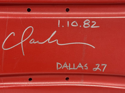 Joe Montana Dwight Clark Signed Seatback "The Catch" insc Auto Fanatics SF 49ers