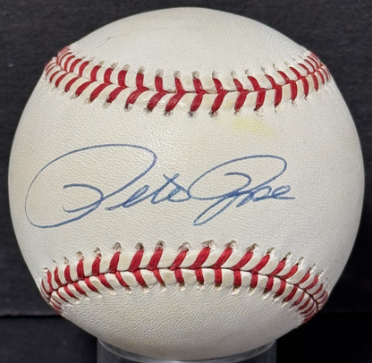 Pete Rose Signed Official NL Baseball Auto Goldin COA Reds Future HOF ?