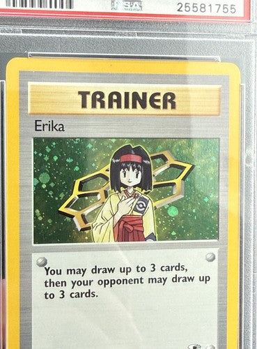 1st Edition Erika Trainer Holo 16/132 Gym Heroes Pokemon 2000 Psa 10 Gem Mint
