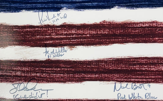 1980 USA Hockey Team Signed Flag Photo Framed ins 16 Auto Jim Craig Steiner COA