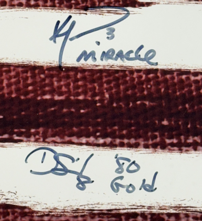 1980 USA Hockey Team Signed Flag Photo Framed ins 16 Auto Jim Craig Steiner COA
