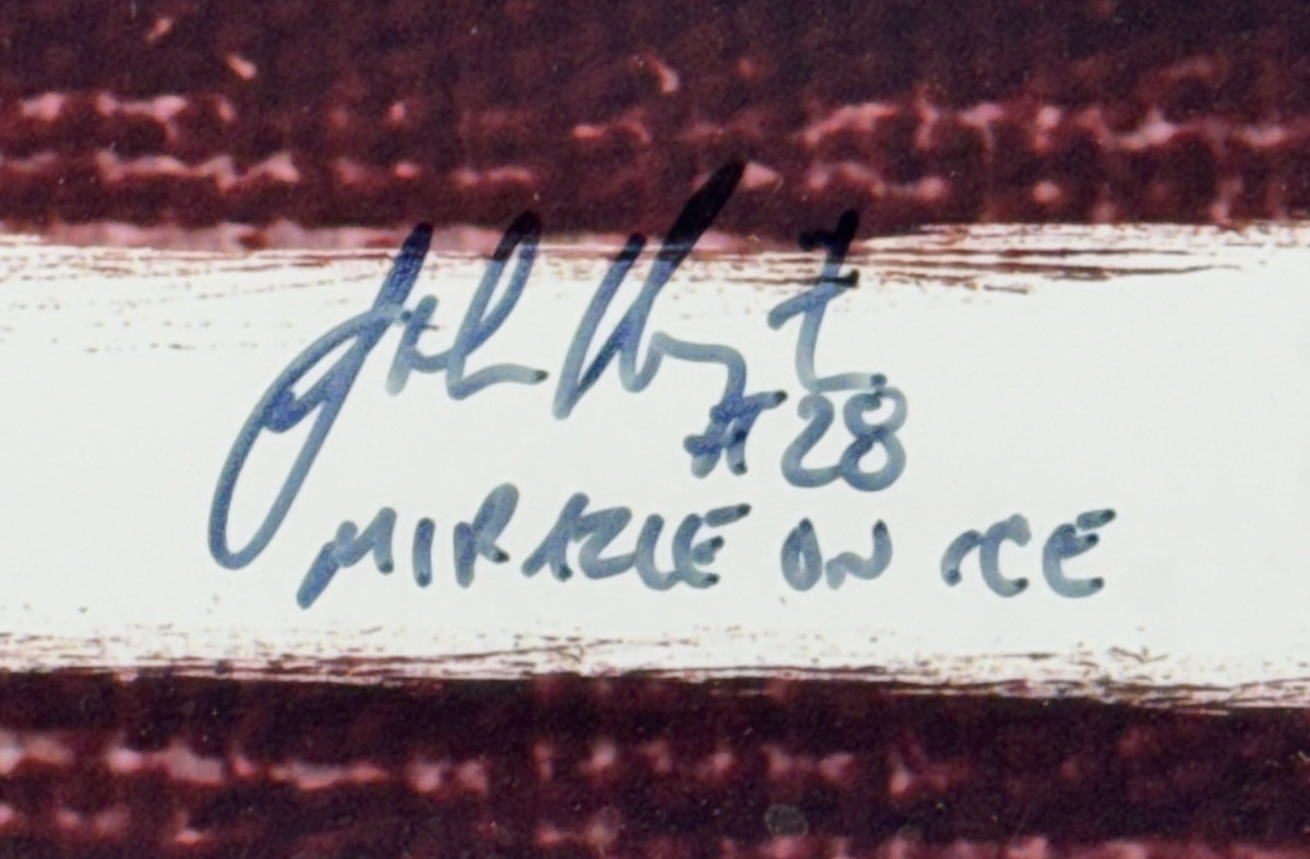 1980 USA Hockey Team Signed Flag Photo Framed ins 16 Auto Jim Craig Steiner COA