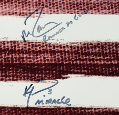 1980 USA Hockey Team Signed Flag Photo Framed ins 16 Auto Jim Craig Steiner COA