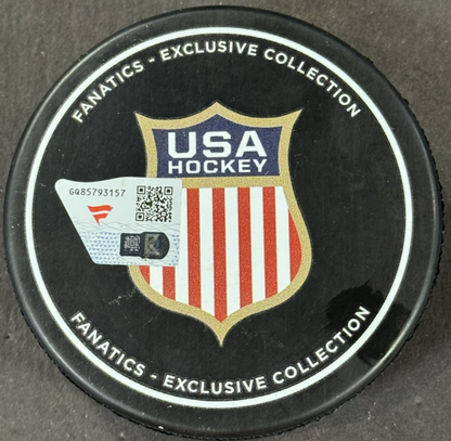 Auston Matthews Signed USA 2026 Olympics Hockey Puck Auto Fanatics Maple Leafs