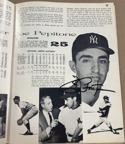 1964 NY Yankee Yearbook 4 Auto Blanchard Pepitone Lopez Tresh Auto CBM COA