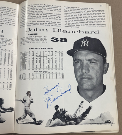 1964 NY Yankee Yearbook 4 Auto Blanchard Pepitone Lopez Tresh Auto CBM COA