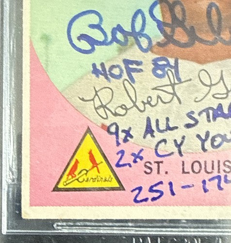 1959 Topps Bob Gibson #514 Rookie Signed Stat HOF Cy 9x All Star 251 Auto  BAS