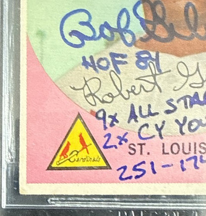 1959 Topps Bob Gibson #514 Rookie Signed Stat HOF Cy 9x All Star 251 Auto  BAS