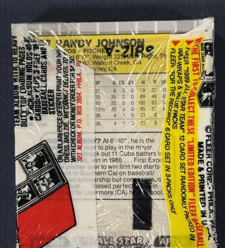 1989 Fleer Cello Pack w/Randy Johnson RC On Back Griffey Jr Rc ? Ripken FF ?