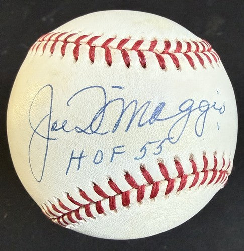 Joe DiMaggio Signed Official American League Baseball HOF 55 Auto JSA Loa & Psa