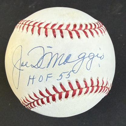 Joe DiMaggio Signed Official American League Baseball HOF 55 Auto JSA Loa & Psa