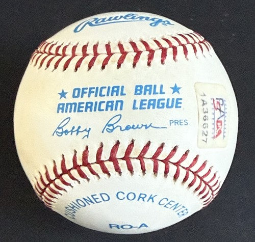 Joe DiMaggio Signed Official American League Baseball HOF 55 Auto JSA Loa & Psa