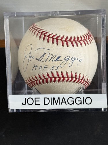 Joe DiMaggio Signed Official American League Baseball HOF 55 Auto JSA Loa & Psa