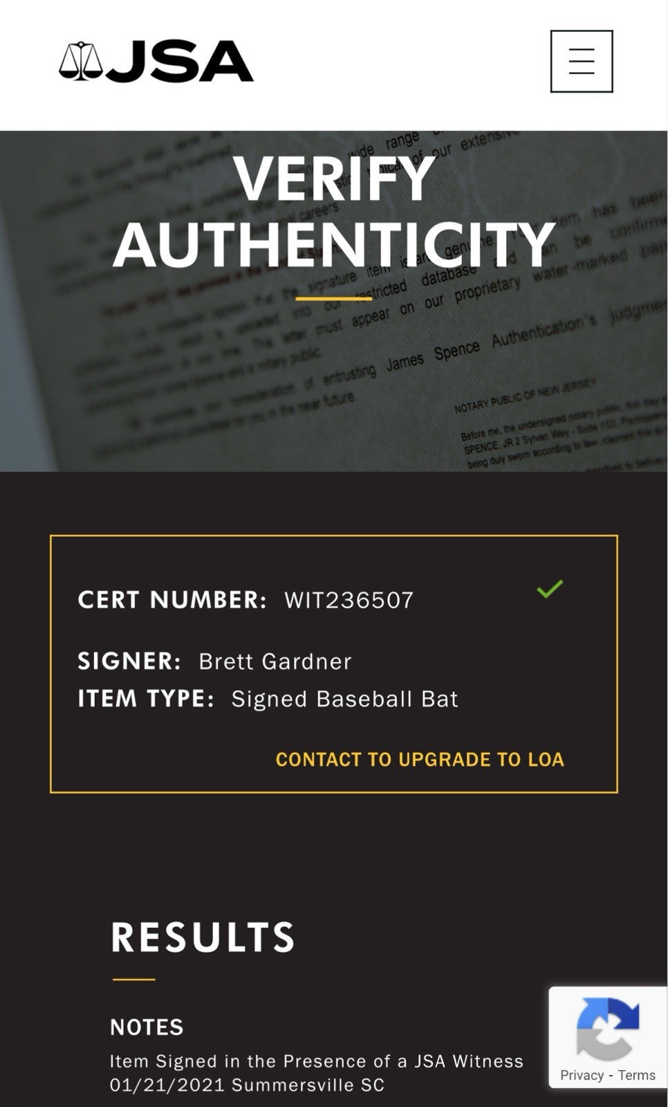 Brett Gardner Yankees Signed Game MODEL BAT Louisville slugger #11 Auto JSA COA