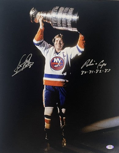 Denis Potvin Signed 16x20 Framed Photo Potvin’s Cups Islanders Auto PSA COA