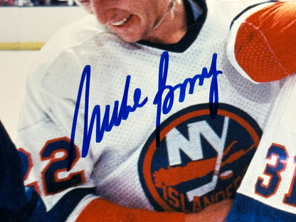 Mike Bossy Billy Smith Signed 8x10 Photo Framed Islanders Cup HOF Auto Steiner
