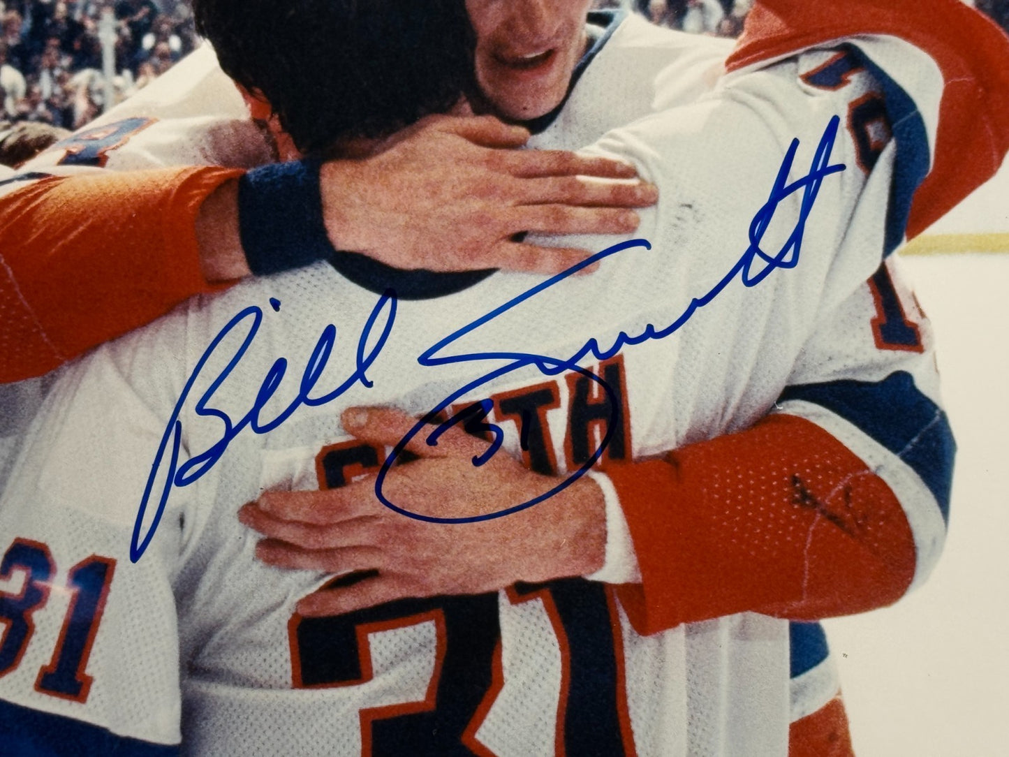 Mike Bossy Billy Smith Signed 8x10 Photo Framed Islanders Cup HOF Auto Steiner