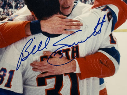 Mike Bossy Billy Smith Signed 8x10 Photo Framed Islanders Cup HOF Auto Steiner