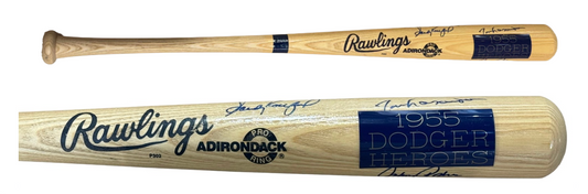 1955 Brooklyn Dodgers Signed Bat Koufax Lasorda Podres Snider Auto Goldin COA