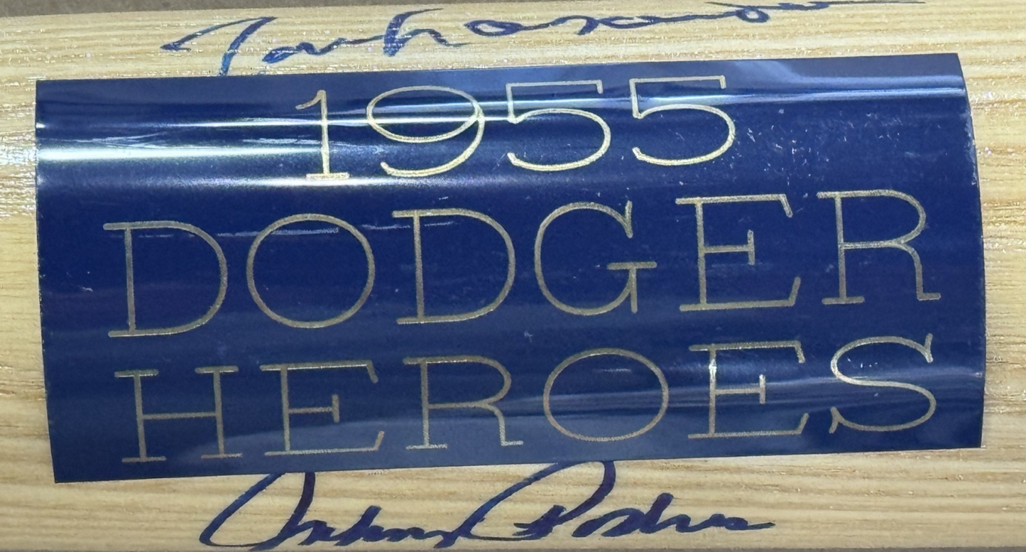 1955 Brooklyn Dodgers Signed Bat Koufax Lasorda Podres Snider Auto Goldin COA