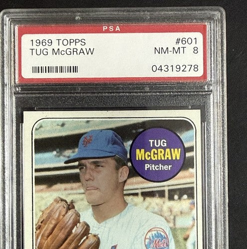 1969 Topps Tug McGraw #601 SP PSA 8 Nm - Mint Razor Sharp Mets World Series Year