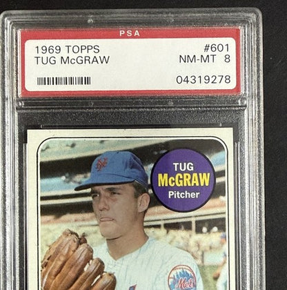 1969 Topps Tug McGraw #601 SP PSA 8 Nm - Mint Razor Sharp Mets World Series Year