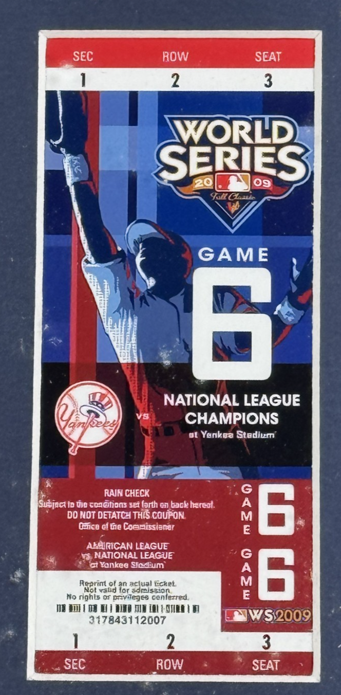 NY Yankees 2009 World Series Framed Commemerative 8x10 Photo W/ Ticket 2 Coin