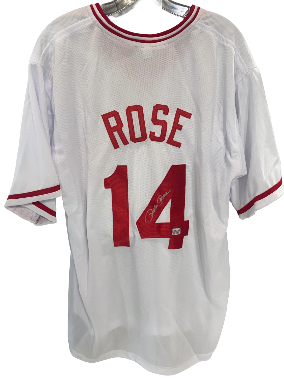 Pete Rose Signed 14 Hit King Jersey Auto Fiterman Sports COA Cincinatti Reds