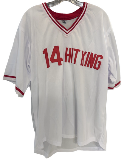 Pete Rose Signed 14 Hit King Jersey Auto Fiterman Sports COA Cincinatti Reds