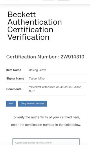 Mike Tyson Signed Everlast Red Right Boxing Glove Auto World Champion BAS COA